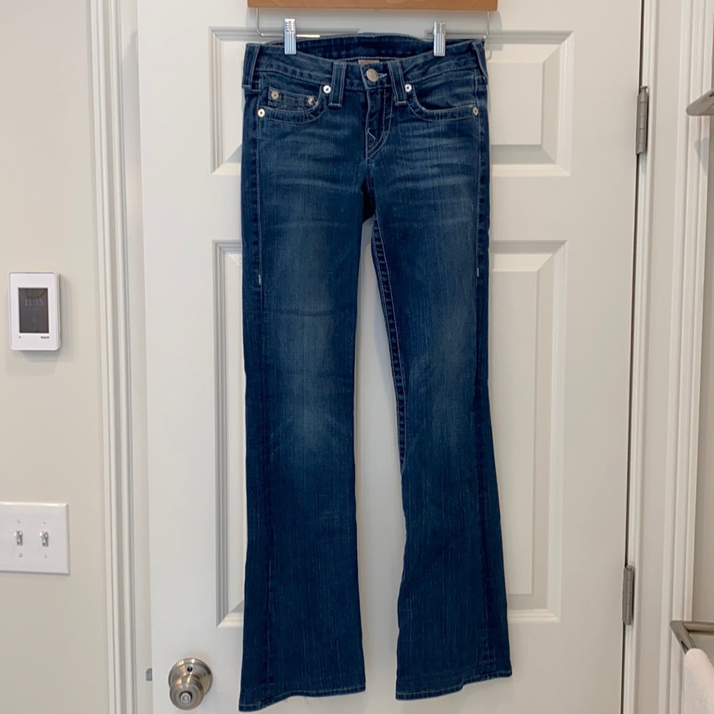 True Religion Boot Cut Jeans White Stitch